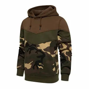 OEM surpiqûres bloc de couleurs imprimé sweat à capuche coupe ajustée pull de sport pour hommes jogging sportswear sweat à capuche personnalisé sweat-shirt pour hommes