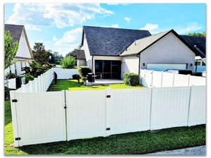 Panel dan Tiang Pagar <span class=keywords><strong>PVC</strong></span> Hemat Biaya, Panel Pagar Privasi Modern, Pagar Taman Putih Tertutup Penuh, Anti Lembab - Product Image 4