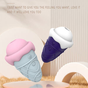 Masseur personnel en silicone inspiré de la crème glacée avec fonction d'aspiration, jouet intime pour adultes imperméable, vibromasseur clitoridien - Product Image 2