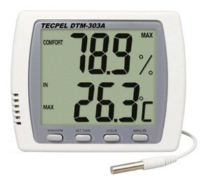 TECPEL DTM-303A Digital LCD Thermometer Hygrometer <b>Temperature</b> <b>Controller</b> Handheld Desktop Use AAA Batteries Powered Plastic - Product Image 1