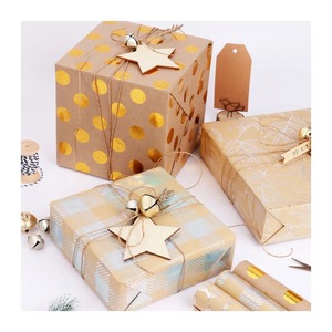 Custom Double-Sided Recyclable PE Coated Kraft <b>Paper</b> Roll <b>Leaf</b> Pattern Digital Printing Compatible Eco-Friendly Gift Packaging - Product Image 2