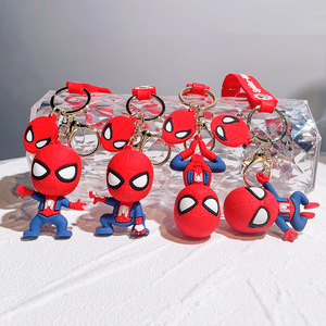 Porte-clés en silicone de haute qualité, style américain, motif Spider-Man, personnage de dessin animé Marvel, pendentif de voiture - Product Image 6