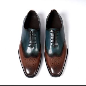Chaussures Richelieu pour hommes en cuir faites à la main, multicolores, style italien, nouvelle collection automne, rehaussantes, luxueuses et tendance - Product Image 5