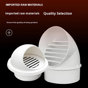 Capot de ventilation mural extérieur blanc pour systèmes CVC, capot d'évacuation à persiennes étanche à la pluie pour la ventilation domestique - Product Image 2