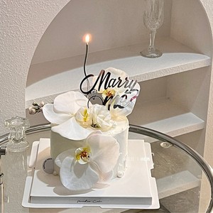 Decorazione per Torta in Acrilico per Proposta di Matrimonio, Anniversario, Romantica Decorazione per Coppie, Accessori per Feste, Insegna 'Mi Vuoi Sposare?' - Product Image 2