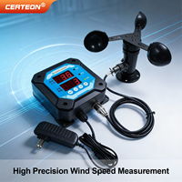 Sensor kecepatan angin RS485 Modbus dengan alarm kontroler luar ruangan IP65 DC12-24V anemometer