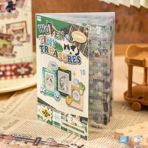 Paquete de 20 pegatinas de bordado simulado, con escenas creativas retro diarias en el diseño del <span class=keywords><strong>libro</strong></span> - Product Image 2