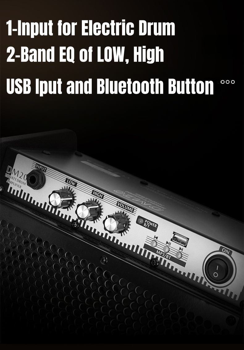 COOLMUSIC DM20 Electric Drum Amplifier - 20W Bluetooth Speaker