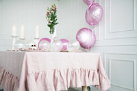 Nappe Moderne en Lin Rose Poudré et Rose Fauve Faite à la Main Écologique et Durable |   Linge en lin délavé pastel personnalisé