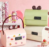 Boîte de rangement portable pour mots de passe, design mignon de dessin animé, boîte au trésor pour enfants, pour jouets, collations, petits objets, organisateur de chambre à coucher
