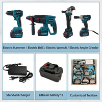 Grande Remise Disponible : Vente d'Ensemble d'Outils Électriques Combinés MKT, 4 Kits, Perceuses sans Fil 20 V, Batterie pour Bricolage