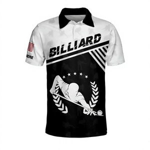 Camiseta de Billar para Hombre, Manga Corta, Sólida, de Secado Rápido, Poliéster/Algodón, Tejido de Punto, Diseño Deportivo Informal, Nombre Personalizado, Bandera Americana - Product Image 3