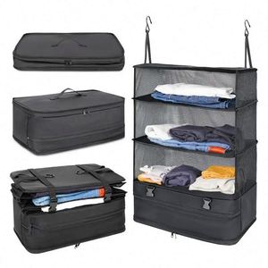 Muestra gratuita de organizador de armario colgante plegable, portátil y personalizado para viajes. - Product Image 6