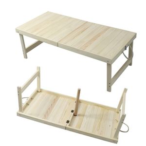 Customized Natural Solid Wood Portable with Handles Foldable <b>Table</b> for Camping - Product Image 2