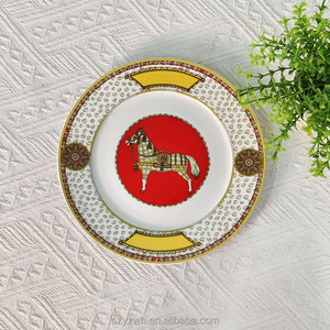 Plato Decorativo Retro Red Horse de 10 Pulgadas, Plato de Cerámica de 8 Pulgadas <span class=keywords><strong>para</strong></span> el Hogar o Restaurante, Plato <span class=keywords><strong>para</strong></span> Bistec - Product Image 3