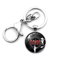Porte-clés en métal tendance, design de tambour de DJ, CD, musique, sac, voiture, instruments de musique, logo d'équipes de football américaines, cadeau pour fête