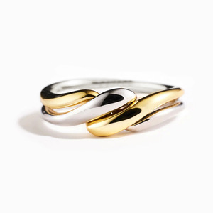Nuevo Anillo de Dedo Elegante de Dos Tonos, Joyería Creativa para Mujer con Baño Electrolítico - Product Image 5