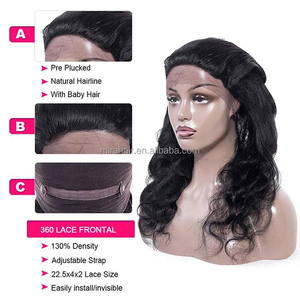Commercio all'ingrosso brasiliano 360 Lace frontale naturale pieno pizzo frontale 100% estensione dei capelli umani può legare una coda di cavallo - Product Image 5