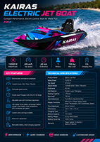 Jet-boat électrique 15000W, scooter aquatique haute vitesse, jet-ski électrique, bateau 40 km/h, coque en fibre de verre, embarcation personnelle pour adultes