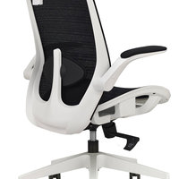 Chaise de bureau ergonomique pivotante noire avec appui-tête réglable et dossier confortable en maille pour l'étude