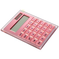 Calculatrice de bureau personnalisée en or rose et noir avec bouton d'écriture Calculatrice numérique en acrylique à 12 chiffres