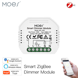 Mini Interruptor Inteligente Moes DIY Tuya ZigBee 3.0, Requiere Hub ZigBee3.0, Funciona con <span class=keywords><strong>Alexa</strong></span> y Google Home, Control por Voz, 1/2 Vías - Product Image 1
