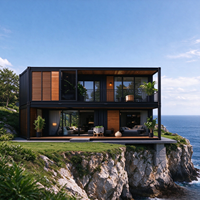 Maison modulaire préfabriquée en acier isolée de 40 pieds pour le camping en bord de lac, le tourisme écologique et la vie de villégiature