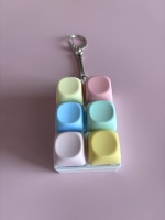 Porte-clés clavier mécanique sensoriel à 6 touches transparentes avec boutons à pression, éclairage LED RGB et fonction fidget clicker