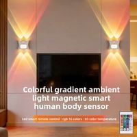 Lampe de nuit à aspiration magnétique rechargeable, lampe d'ambiance à dégradé RGB, capteur de mouvement intelligent, lampe LED, décoration de la maison