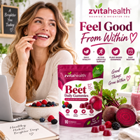 Gummies de Betterave à Marque Blanche avec CoQ10, Pépins de Raisin, Stimulant d'Oxyde Nitrique, Beauté & Énergie, Amélioration de la Circulation Sanguine, Supplément Végétalien OEM