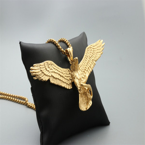 Collar con Colgante de Águila en Acero de Titanio, Moderno, Plateado y Negro, Joyería de Regalo para Hombres, Mujeres, Parejas y Estudiantes - Product Image 4