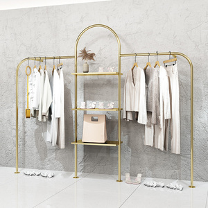 Abbigliamento in acciaio inox Display a parete Rack appendiabiti a parete in oro a parete cremagliera abbigliamento per negozio di vestiti - Product Image 5