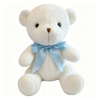 Ours en peluche blanc en gros, jouet en peluche doux en coton PP avec nœud, taille personnalisée, pour cadeau de Saint-Valentin