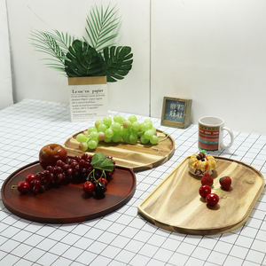 Handmade Acacia Wooden Bamboo Serving Tray Decorative Handles Custom Bamboo Bread Charcuterie <strong>Board</strong> Fruit Salad Cheese Platter - Product Image 5