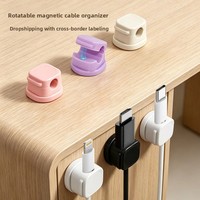 Organisateur de câbles magnétique en plastique pour téléphone, enrouleur de câbles de bureau/mural avec crochet pour prise