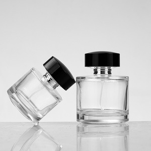 Premium High White Glass Perfume Bottles 30ml 50ml 100ml Round Custom Logo Screen Printing Luxury <b>Pump</b> Sprayer - Product Image 4