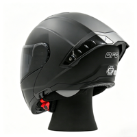 Helm Motor DFG Matte Black Flip ABS dengan Visor Ganda Hitam Bersertifikasi DOT / Lampu LED (opsional) Busa untuk Pria/Wanita