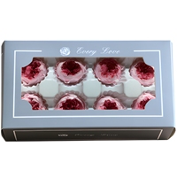 Boîte de fleurs de roses, arrangements floraux, têtes de roses éternelles de 4-5 cm, longue durée de vie, pour la décoration d'événements de mariage, rose préservée