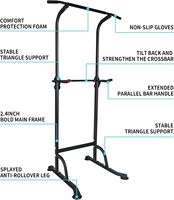 Torre de Ejercicios IUNNDS de Metal con Barra de Dominadas y Estación de Dip, Altura Ajustable, Uso Comercial, Multifuncional, para Entrenamiento de Fuerza