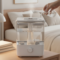 Humidificateur intelligent à air chaud grande capacité de 6L Télécommande électrique Contrôle de l'humidité pour les voitures Utilisation en extérieur 1 an