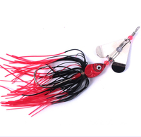 Hessen HSM038-1 100mm 13g Spinnerbait Chatterbait Silicone Skirting Metal Blade untuk Ikan Salmon Marlin Umpan Keras Buatan Laut