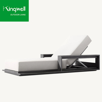 Chaise longue en aluminium pour l'extérieur Chaise de piscine et chaise longue pour la plage Patio Hotel Villa ou meubles de cour