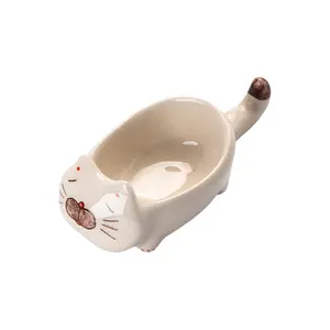 new arrival Japanese Cute Cat Ceramic Soy Dipping Bowl for Kitchen Home