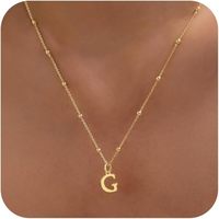 Collier Pendentif Personnalisé en Or 14K avec Lettres de l'Alphabet A-Z, Design Exquis, pour Hommes et Femmes, Idéal au Quotidien