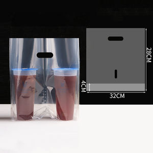 Logotipo personalizado para llevar Boba té café PE bolsa de bebida portátil fuelle lateral plástico jugo soda tequila llevar comida hecho plástico Po - Product Image 2