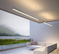 Luminaire linéaire LED très vendu, bande lumineuse LED, lustre de bureau, forme minimaliste moderne, lumière de plafond