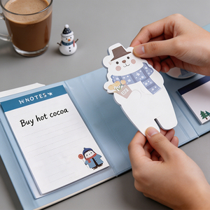 SK <b>Cute</b> Polar <b>Bear</b> Memo Pad Set With Sticky Notes And Notepad Blue Winter Theme Self-Adhesive Design - Product Image 2