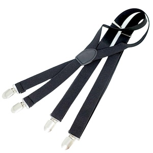 Adjustable Elastic 2.5cm Solid Color Men's <strong>Belt</strong> and Unisex X-Back Braces Customized Black Polyester <strong>Suspenders</strong> <strong>for</strong> Men <strong>Women</strong> - Product Image 2