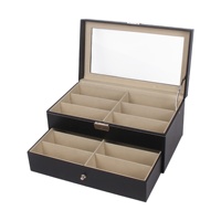 Estuche de Madera Cuadrado de Doble Capa para Gafas, Certificado ISO9001, Ideal para Almacenamiento y Exhibición de Gafas en Tiendas