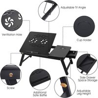Vente en gros support multifonctionnel pliable pour ordinateur portable en bambou plateau de lit de service table de petit déjeuner pliante couleur noire